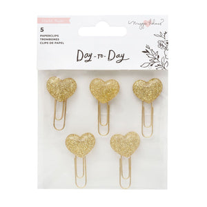 Crate Paper • Day-to-Day disc planner embellishment paper clips Gold heart