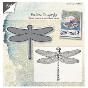 Joy!Crafts • Stanz- Prägeschablone & stamp "Endless Dragonfly"