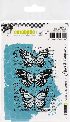 Carabelle Studio • Cling stamp Mixed Media Butterrflies