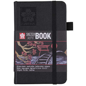 Sakura  Sketchbook,  Skizzenbuch 13 x 21 cm 140g schwarzes Papier