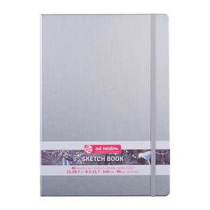 Sketchbook, Art Creation, 21 x 29,7 cm, 80 Blatt, Silber glänzend