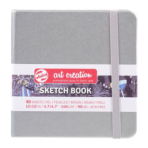 Sketchbook, Art Creation, 12 x 12 cm, 80 Blatt, Silber glänzend