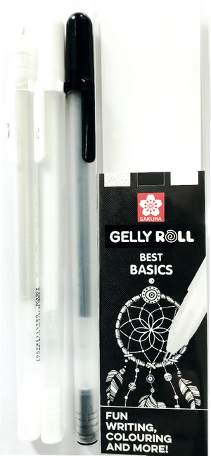 Sakura Gelly Roll  "Best Basics" Mix Set Schwarz Weiß Glitter