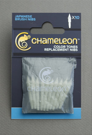 Inhalt 1 Päckchen mit 10 Pinselspitzen für die weiche Seite der Chameleon Pens . Die Spitzen können am besten mit einer Pinzette  gewechselt werden. Die neue Verpackung hat sich geändert, der Inhalt nicht!