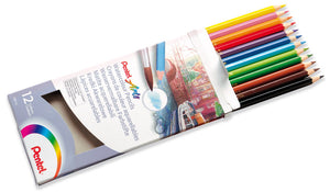 Pentel Arts Watercolor Pencils 12er Set - wasservermalbare Farbstifte