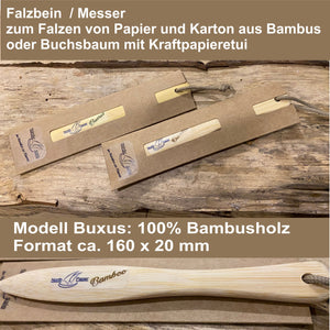 Falzbein / Falzmesser aus  Bambus oder Buxbaum auch als Set