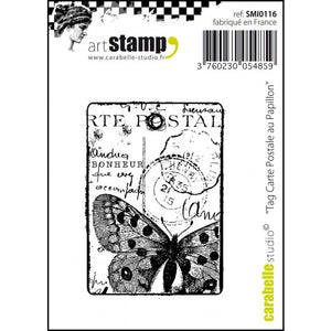 Carabelle stamp Mini tag carte postale au papillon