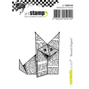 Carabelle cling stamp mini renard origami