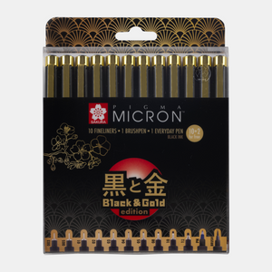 Sakura PIGMA® MICRON 100 Jahre Black & Gold Edition 3er, 6er oder 12er Set  SONDERPREIS!