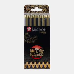Sakura PIGMA® MICRON 100 Jahre Black & Gold Edition 3er, 6er oder 12er Set  SONDERPREIS!