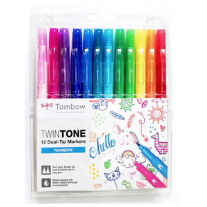 Tombow TwinTone Doppelfasermaler 12er Set Rainbow Colors