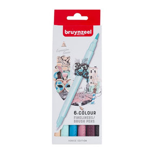 Bruynzeel Fineliners / Brush Pens - 6er Sets