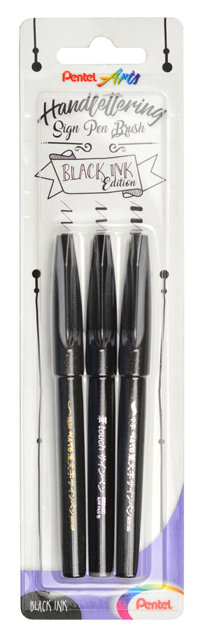 Sign Pen Brush -   3er Set - Black Ink Edition 3 Strichstärken