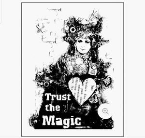 Prima Marketing • Wood Mounted Stamp  Trust The Magic designed by Finnabair