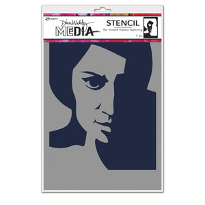 Ranger • MEdia stencil Pensive face by Dina Wakley