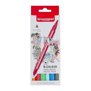 Bruynzeel Fineliners / Brush Pens - 6er Sets