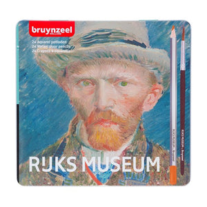 BRUYNZEEL Vincent van Gogh - 24 Aquarellbuntstifte, inklusive Pinsel - Metalletui mit Kunstwerk: Vincent van Gogh, Selbstportrait.
