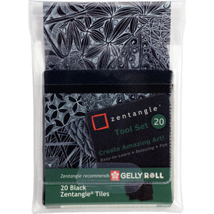 Zentangle Kachelset (Tile) schwarz Sakura • Zentangle tool set black 20 Stück